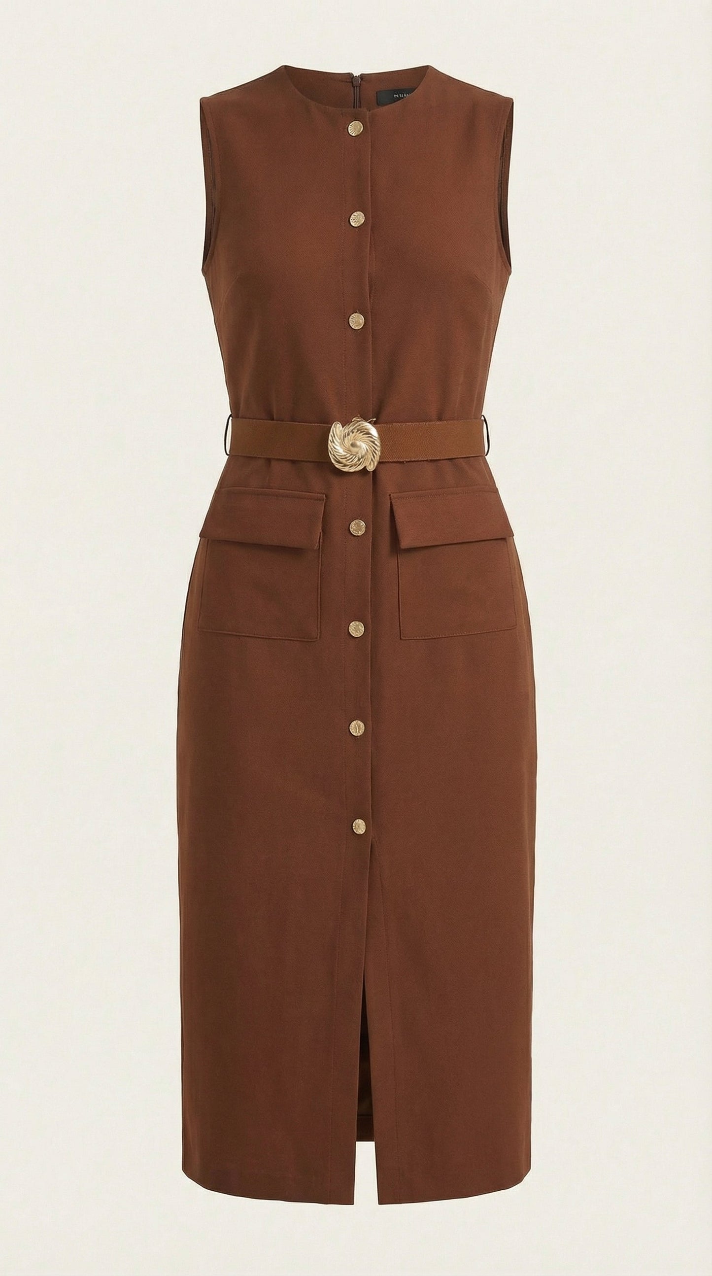 Arline Button- Front Midi Dress