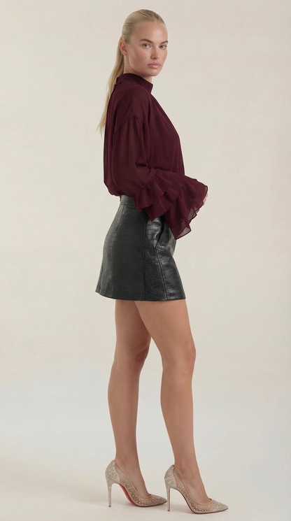 Kelly High Mock Sheer Top