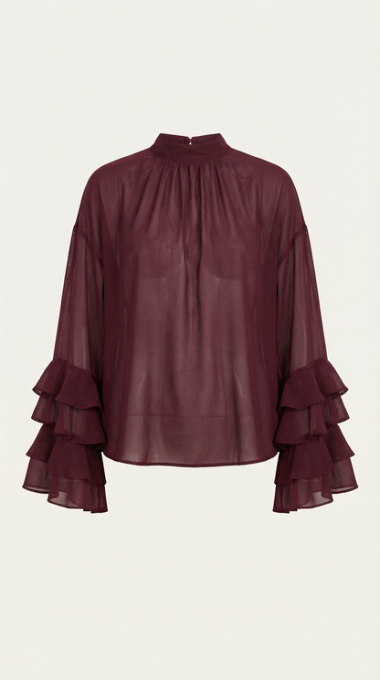 Kelly High Mock Sheer Top