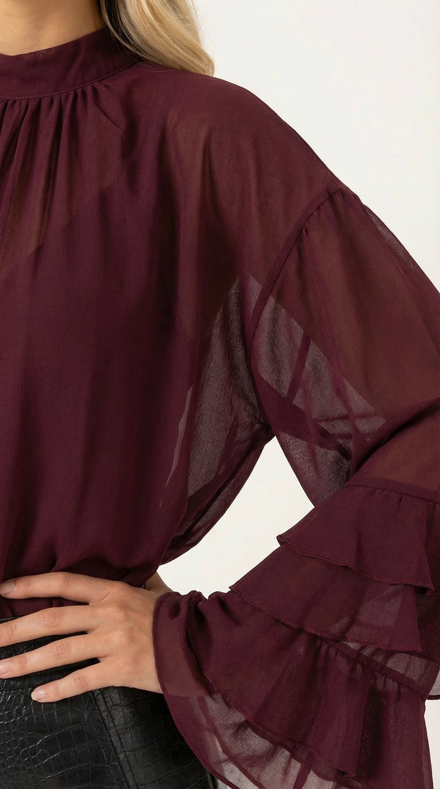 Kelly High Mock Sheer Top