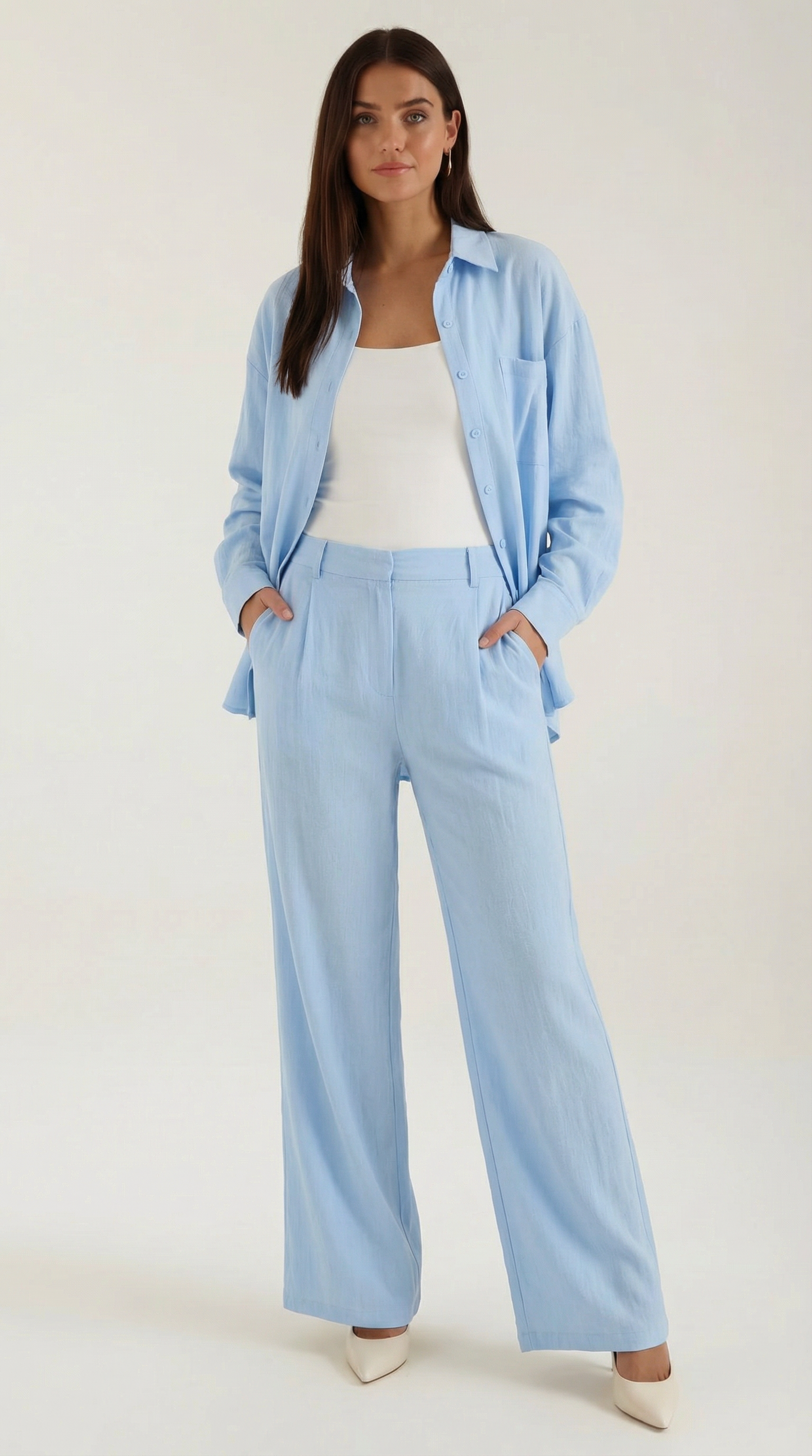 Rose Cotton Button-Front Set