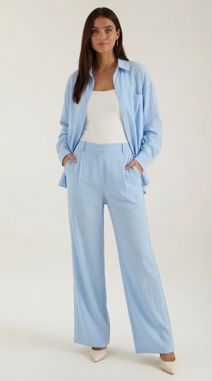 Rose Cotton Button-Front Set