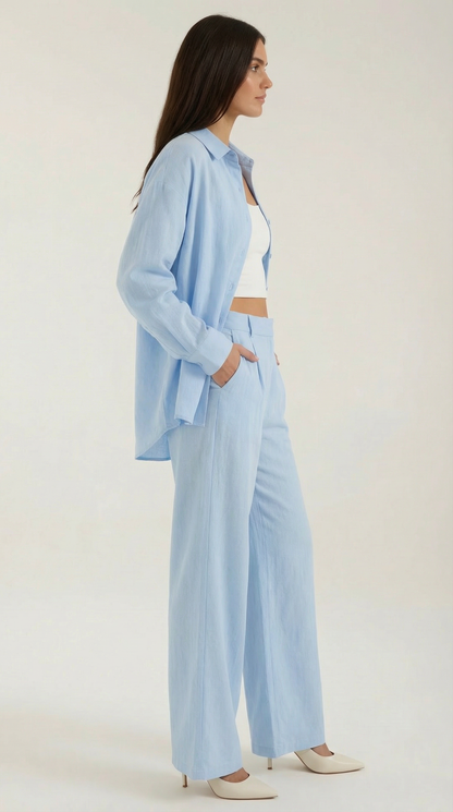 Rose Cotton Button-Front Set