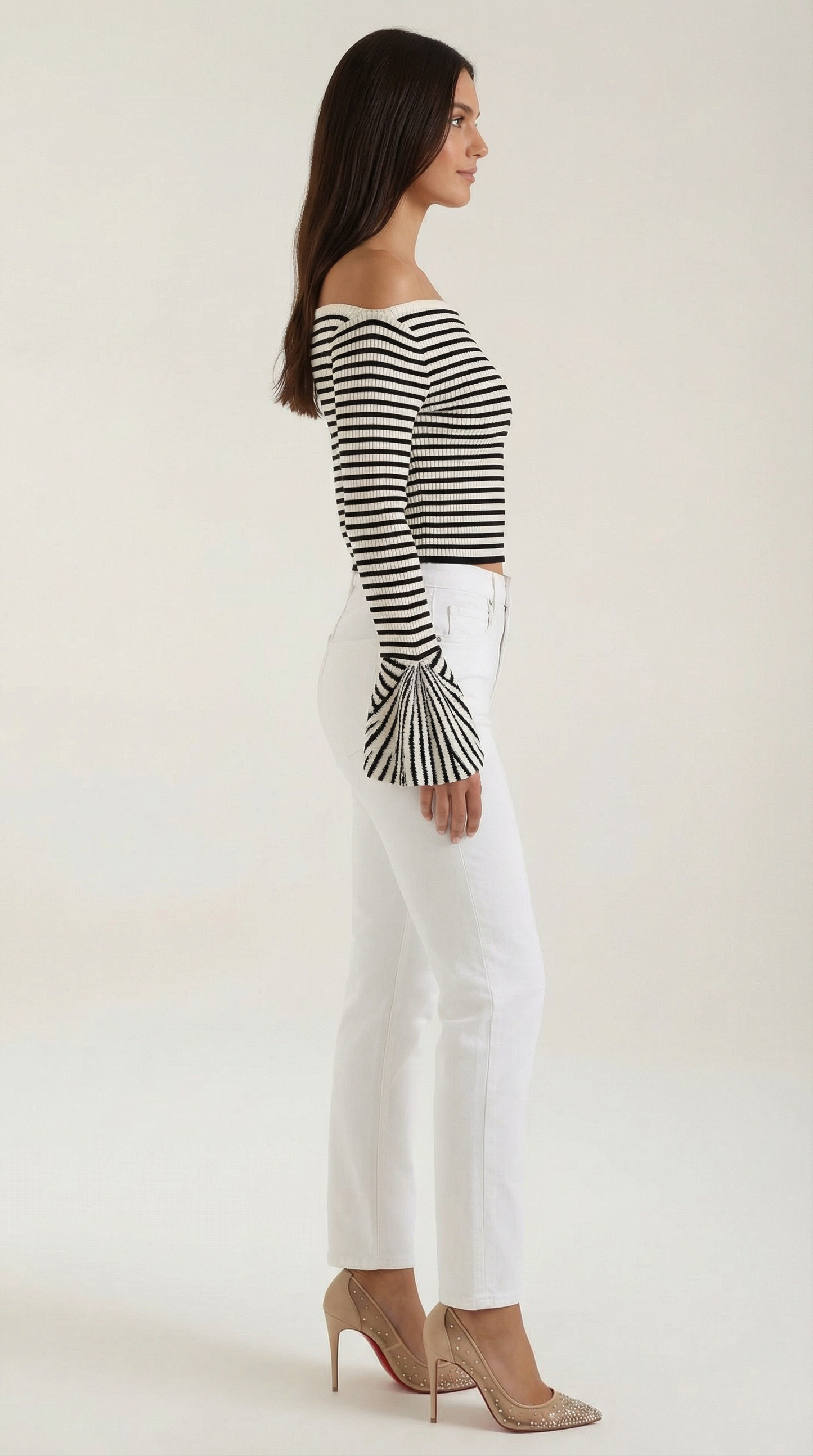 Greta Striped Ruffle Sleeve Top