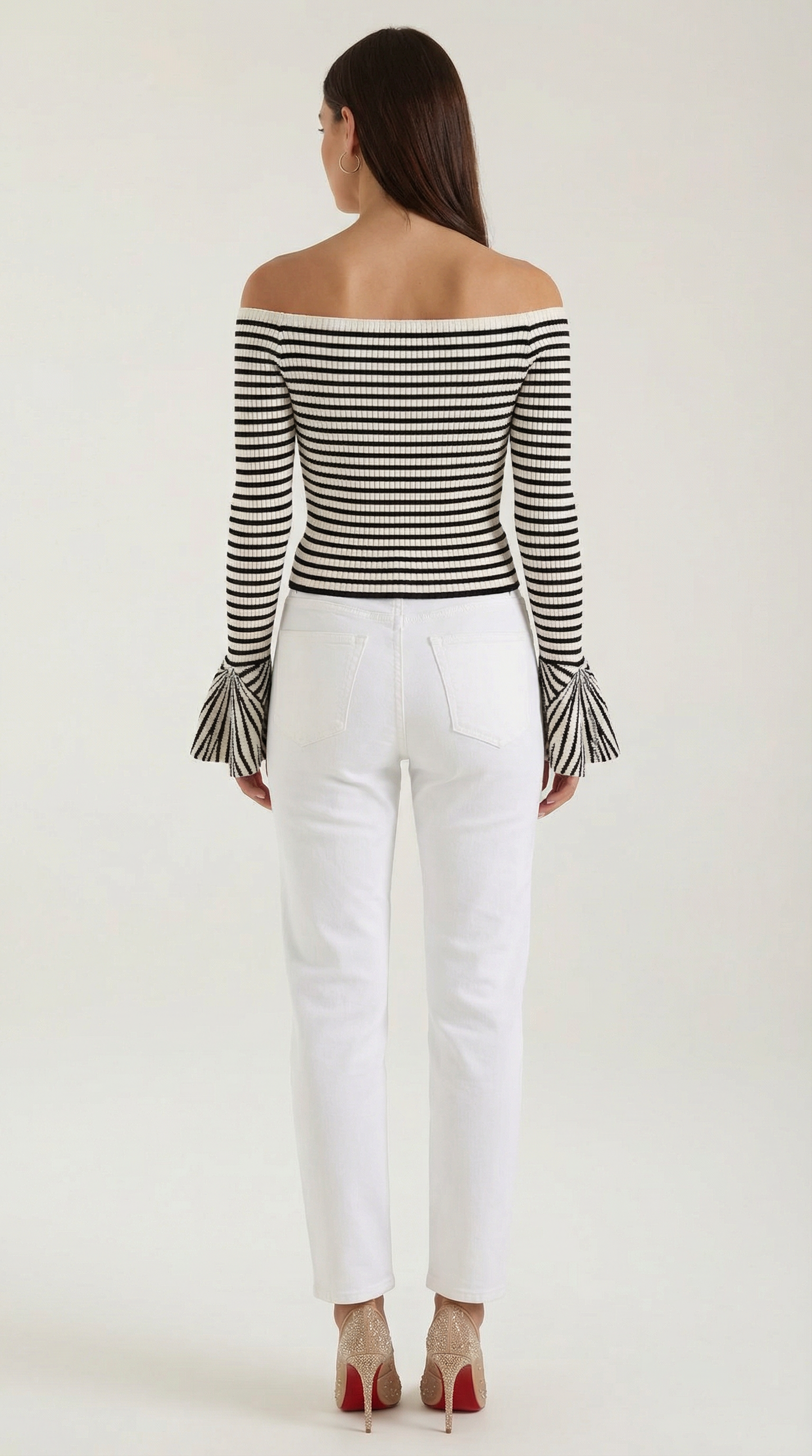 Greta Striped Ruffle Sleeve Top
