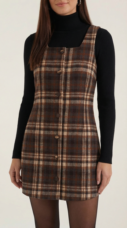 Jane Plaid A-Line Mini Dress