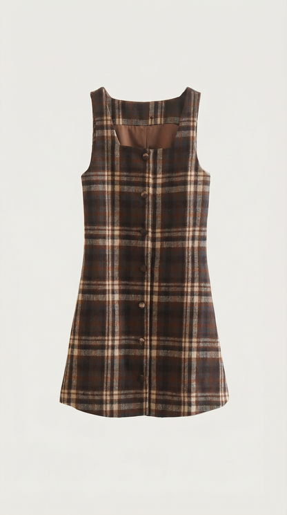 Jane Plaid A-Line Mini Dress