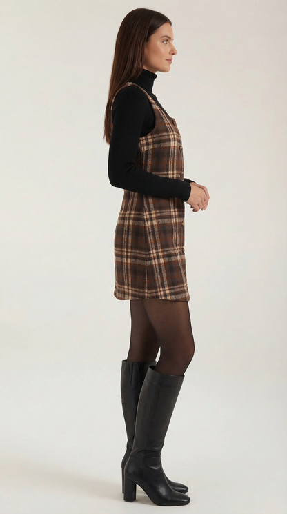 Jane Plaid A-Line Mini Dress