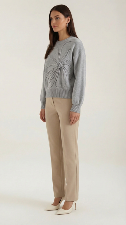 Annie Floral Knit Sweater