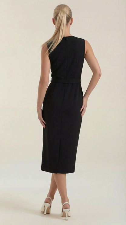 Arline Button- Front Midi Dress
