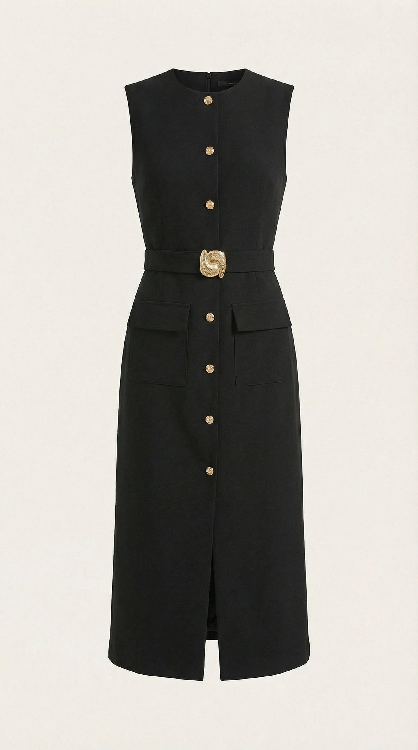 Arline Button- Front Midi Dress