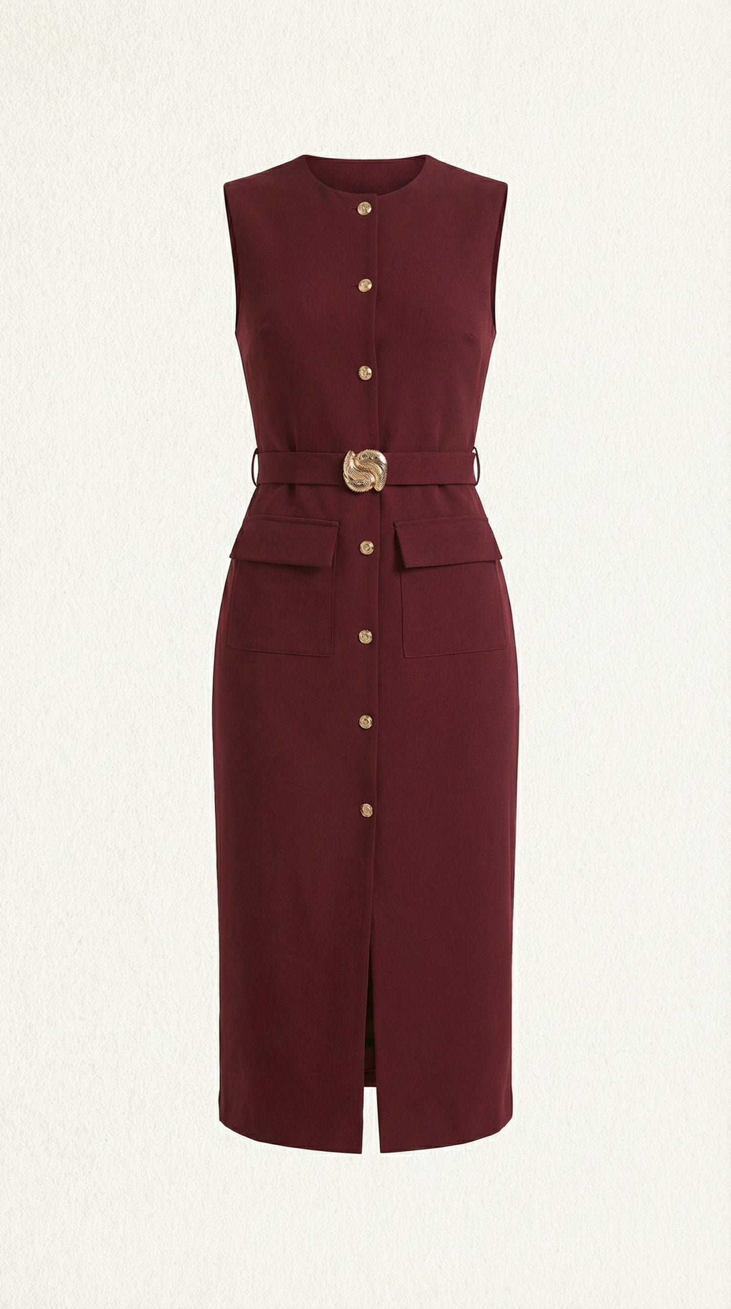 Arline Button- Front Midi Dress