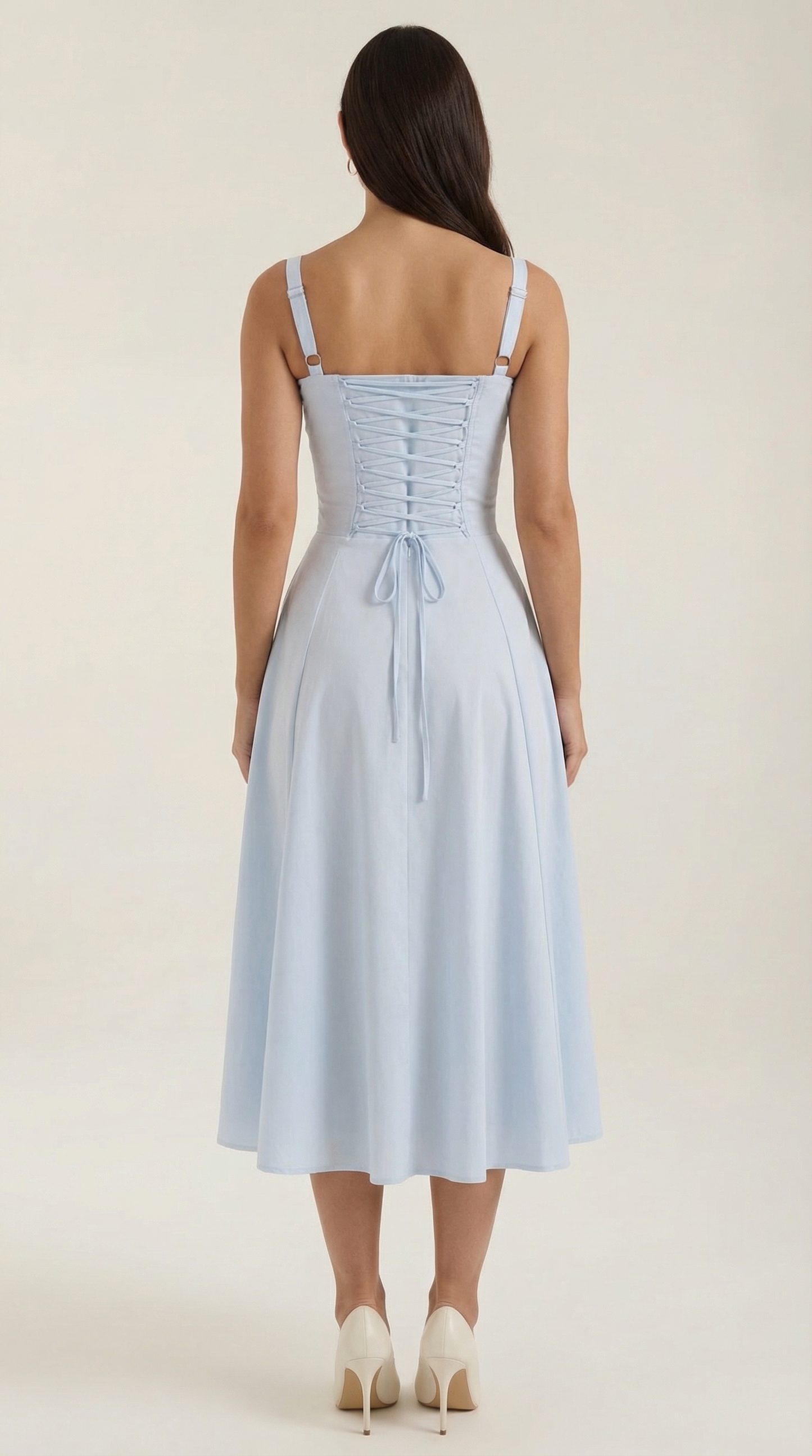 Hilla Lace up Midi Dress