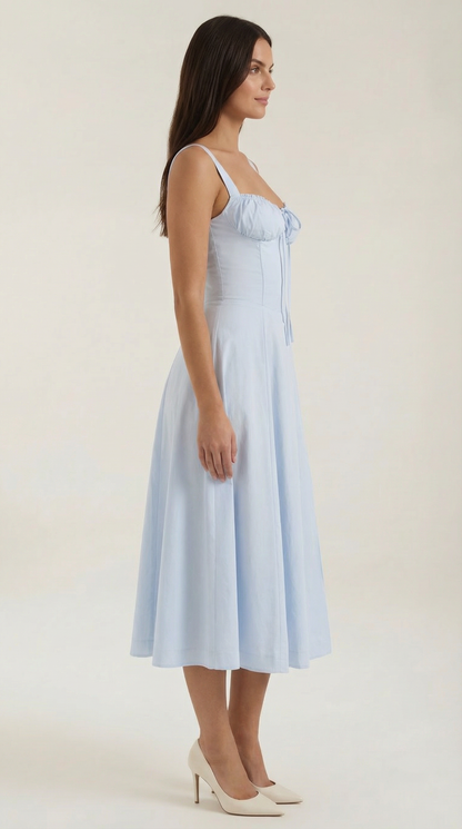 Hilla Lace up Midi Dress