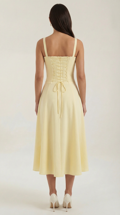 Hilla Lace up Midi Dress