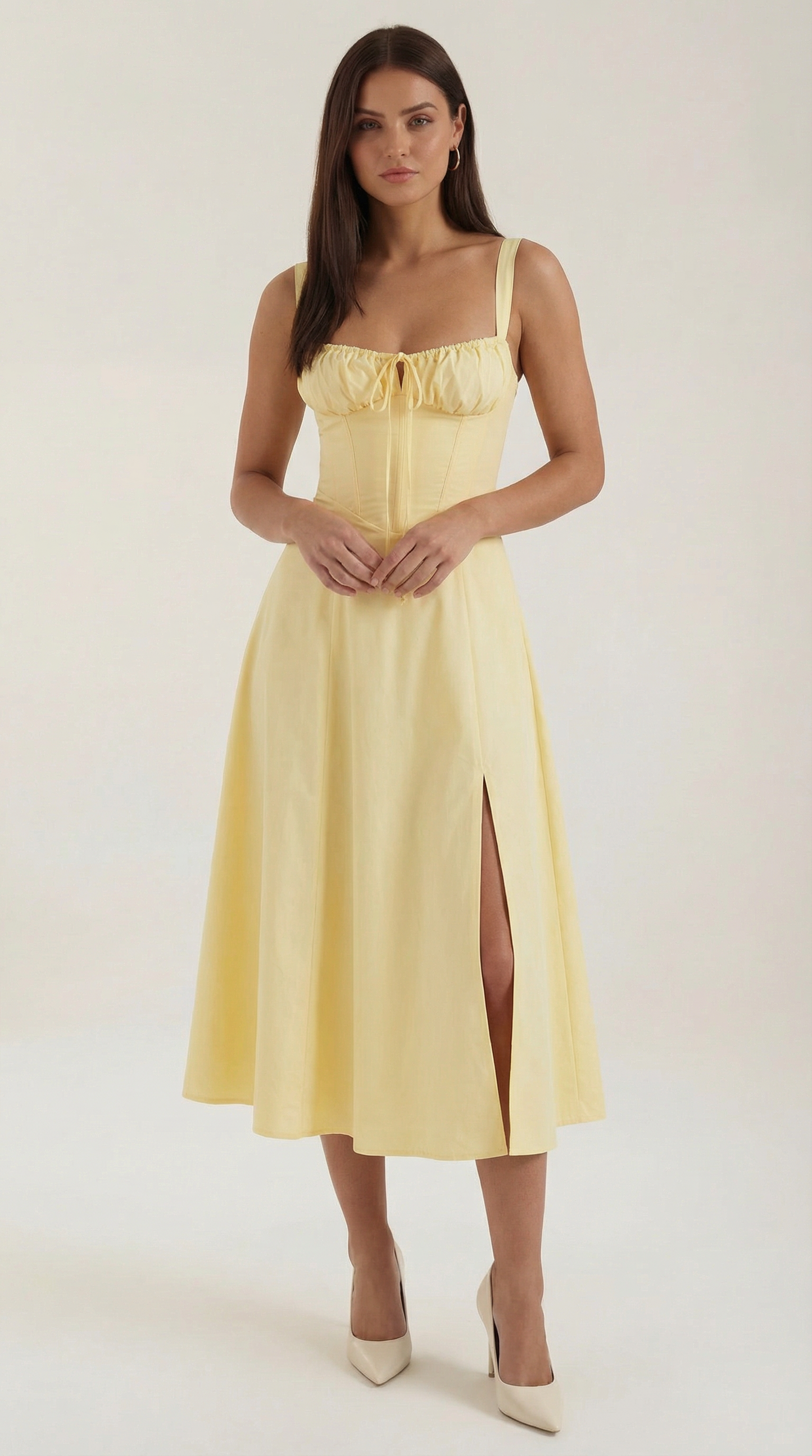 Hilla Lace up Midi Dress