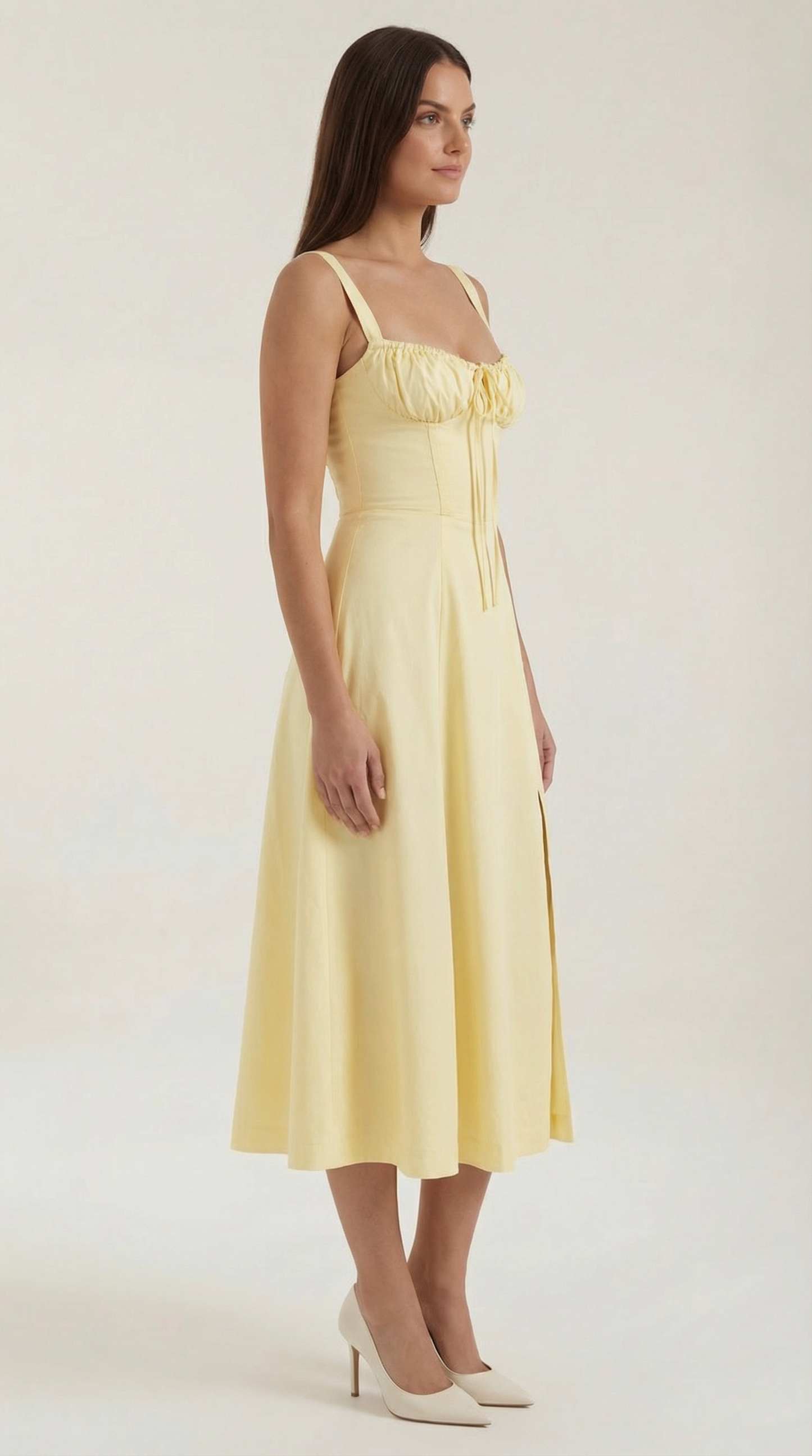 Hilla Lace up Midi Dress