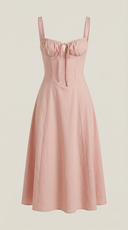 Hilla Lace up Midi Dress