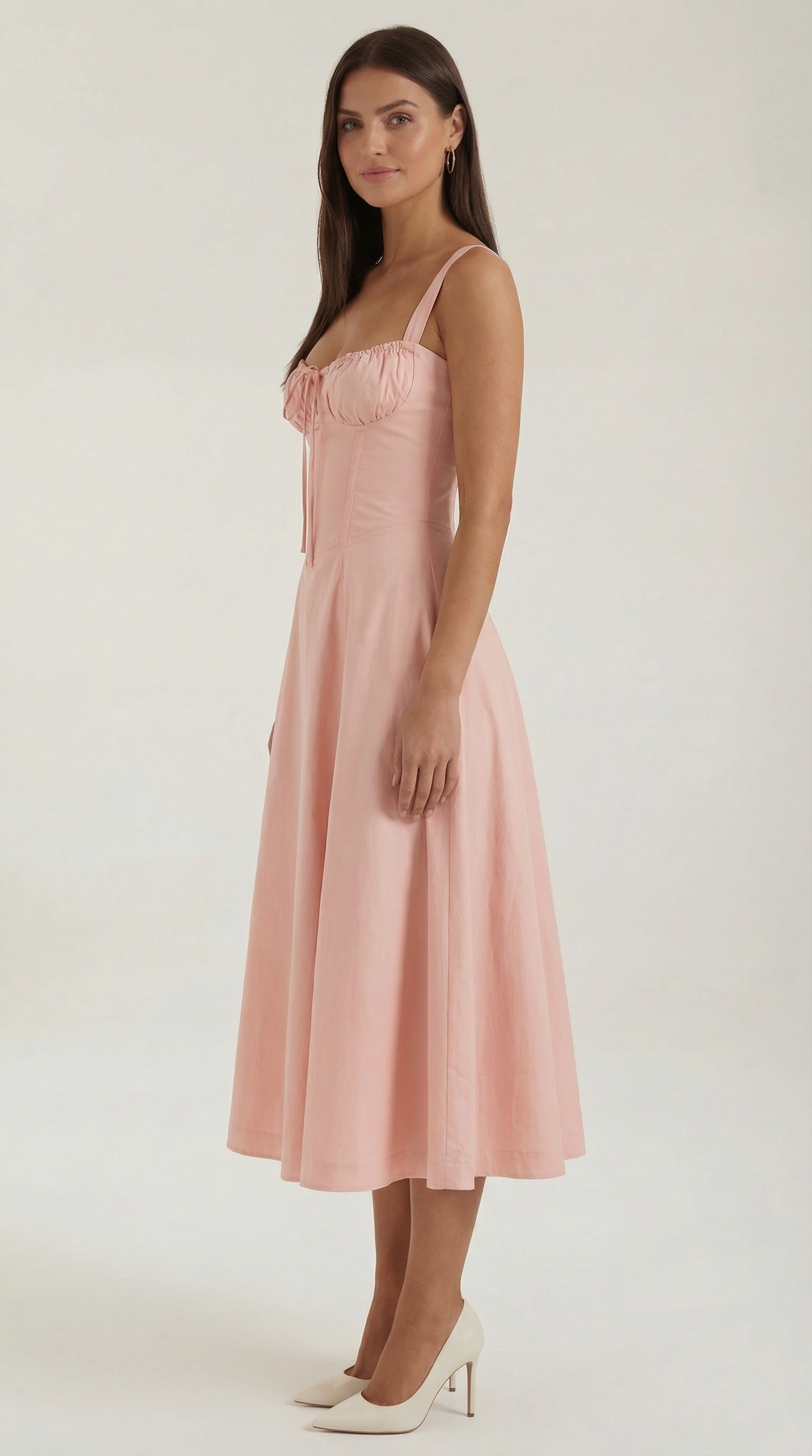 Hilla Lace up Midi Dress