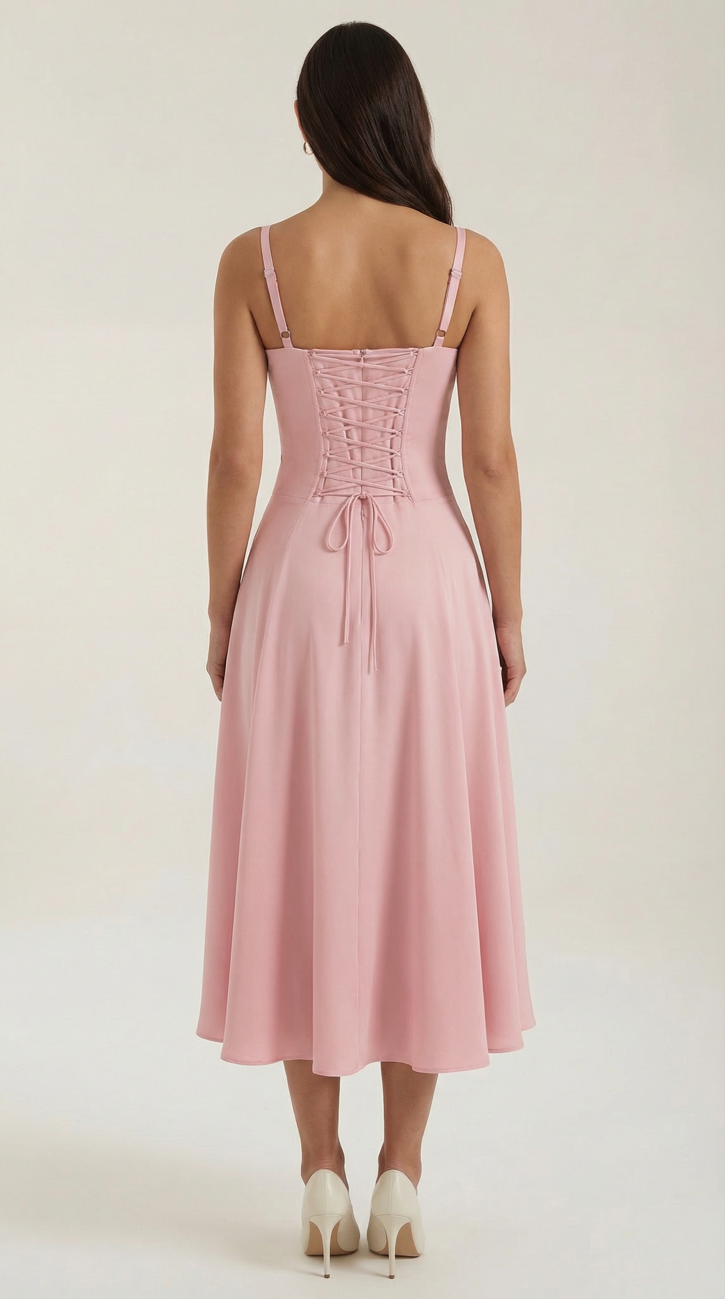 Hilla Lace up Midi Dress