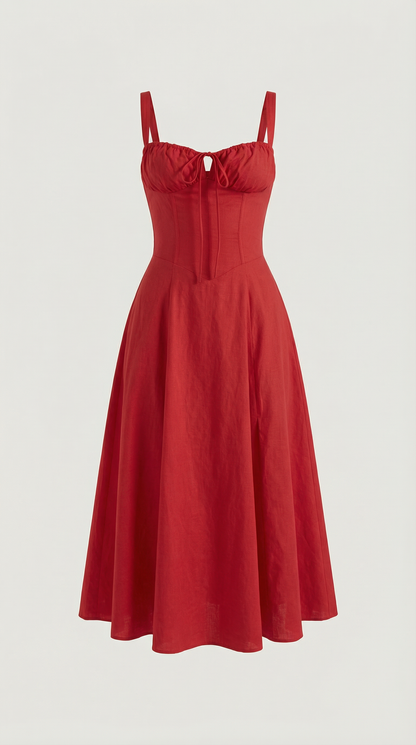 Hilla Lace up Midi Dress