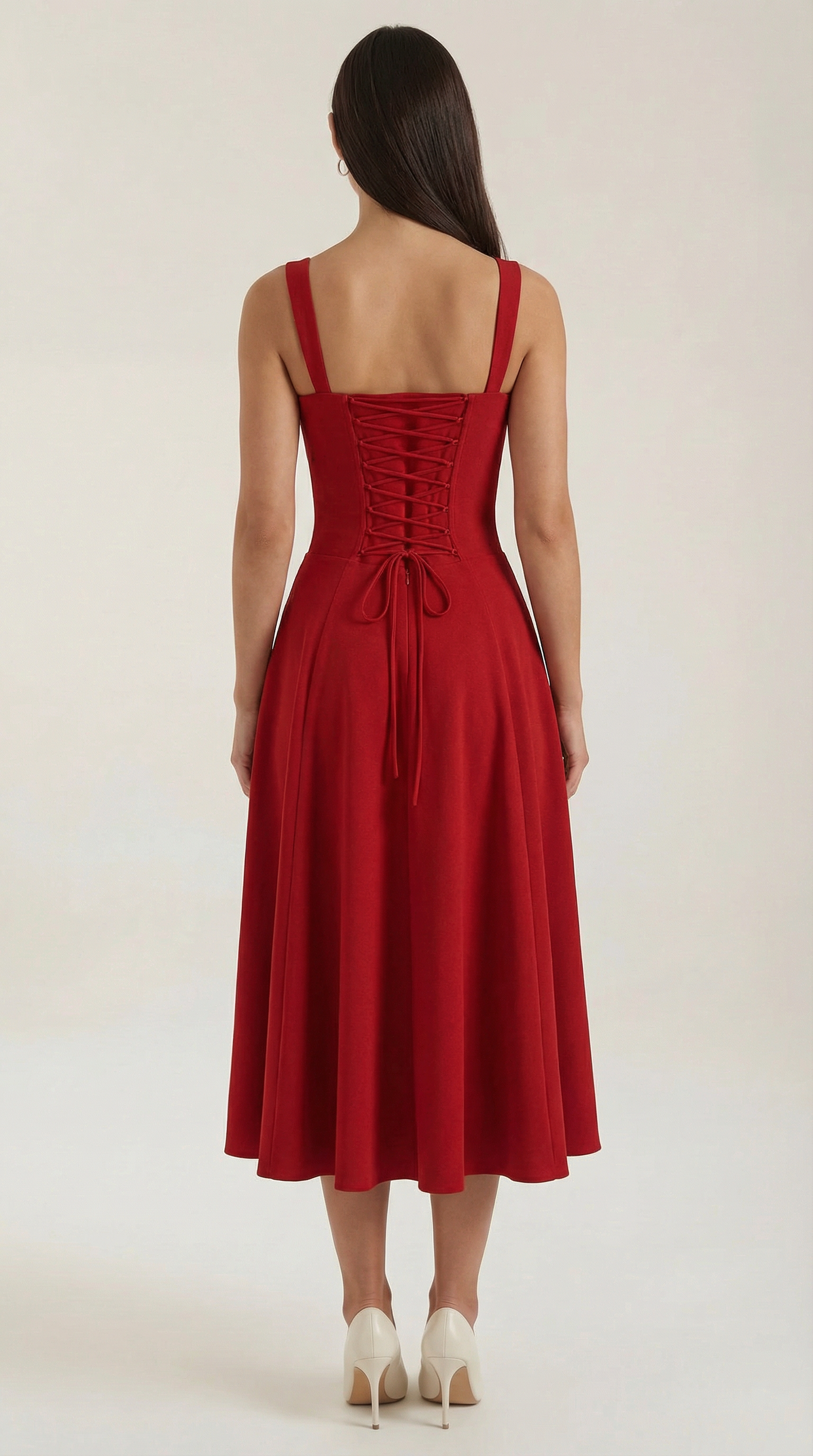 Hilla Lace up Midi Dress