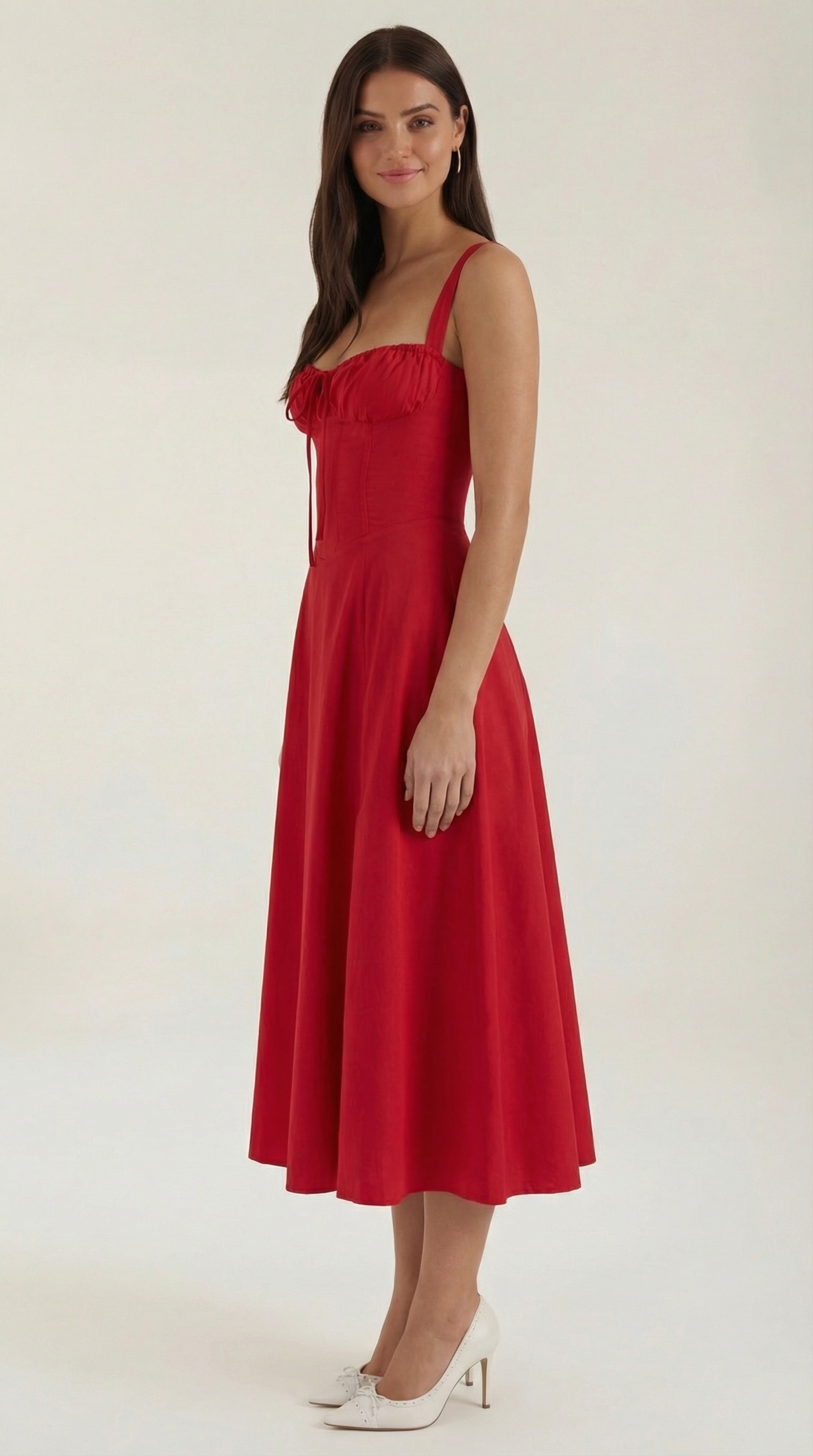 Hilla Lace up Midi Dress