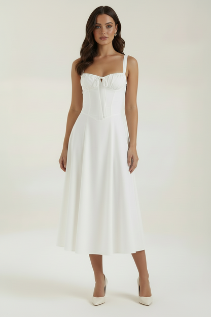 Hilla Lace up Midi Dress