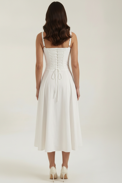 Hilla Lace up Midi Dress