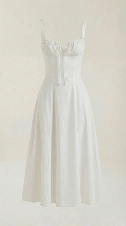 Hilla Lace up Midi Dress