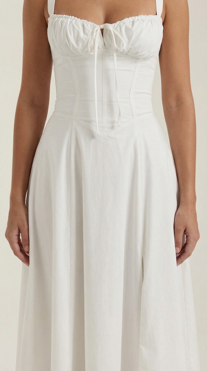 Hilla Lace up Midi Dress